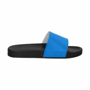 Mens Slide Sandals - Grotto Blue Flip Flops by inQue.Style