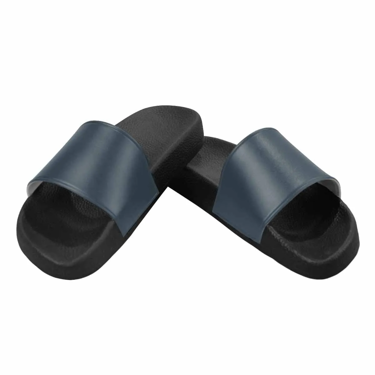 Mens Slide Sandals - Navy Blue Flip Flops by inQue.Style