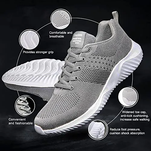 Men's Trainers Road Running Shoes Casual Sports Shoes Slip on Trainers Fitness Running Athletic Competition Trainers Size 11 Grey