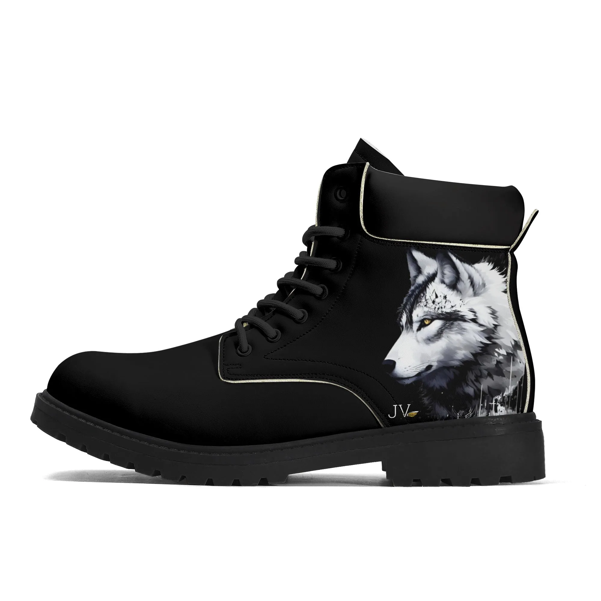 Mens Upgraded Black Outsole Leather All Season Boots