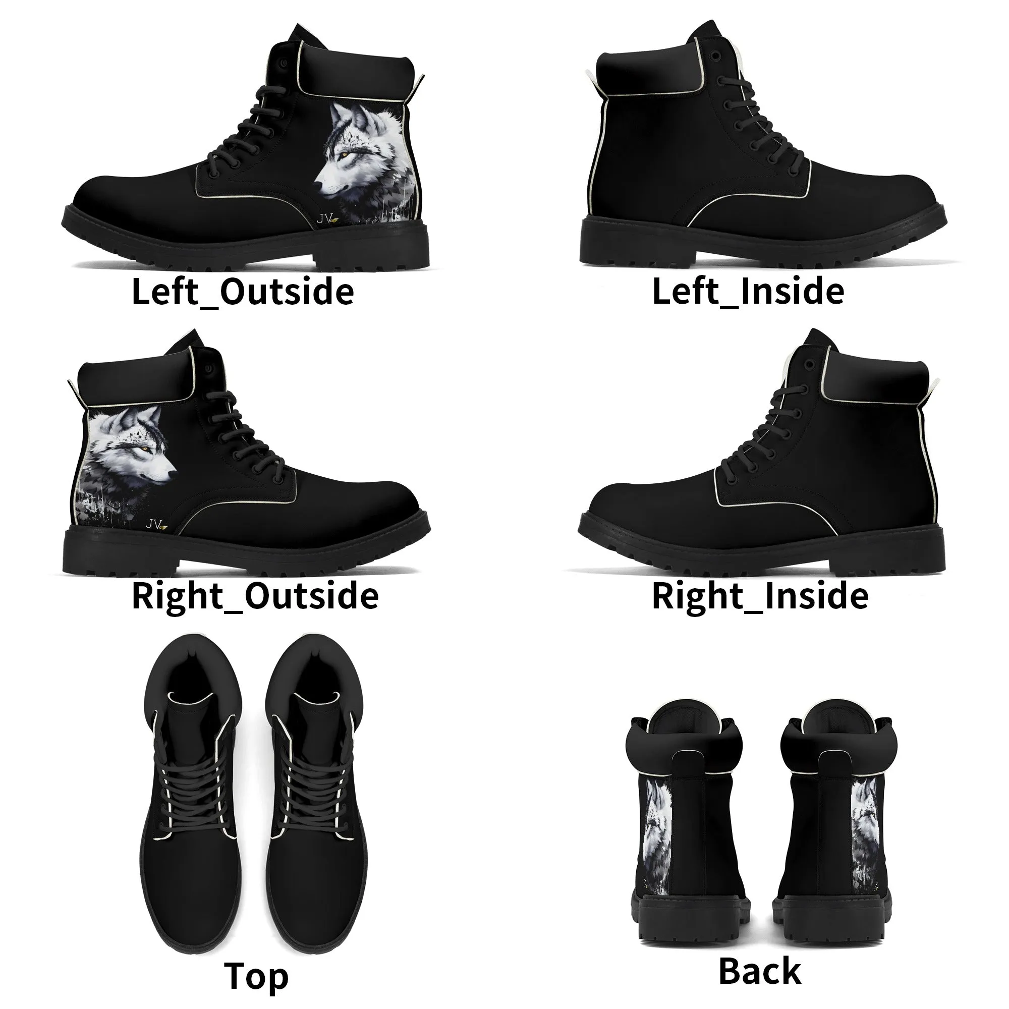 Mens Upgraded Black Outsole Leather All Season Boots