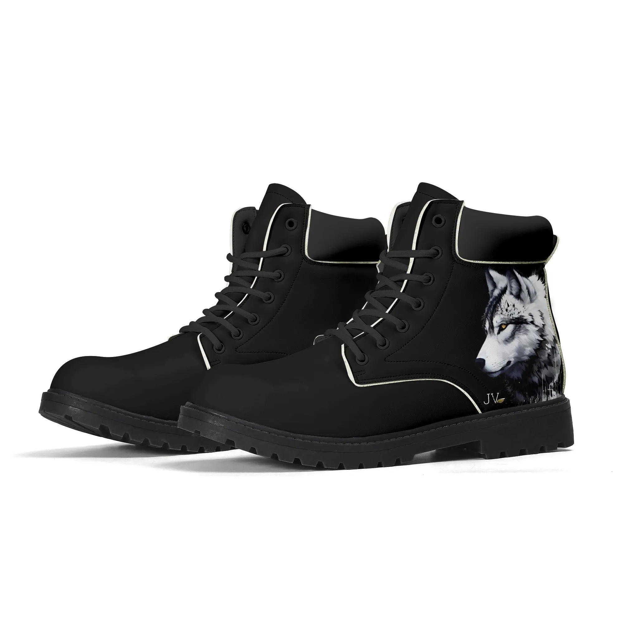 Mens Upgraded Black Outsole Leather All Season Boots