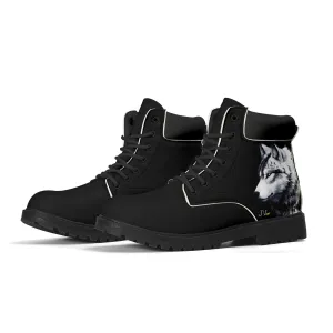 Mens Upgraded Black Outsole Leather All Season Boots