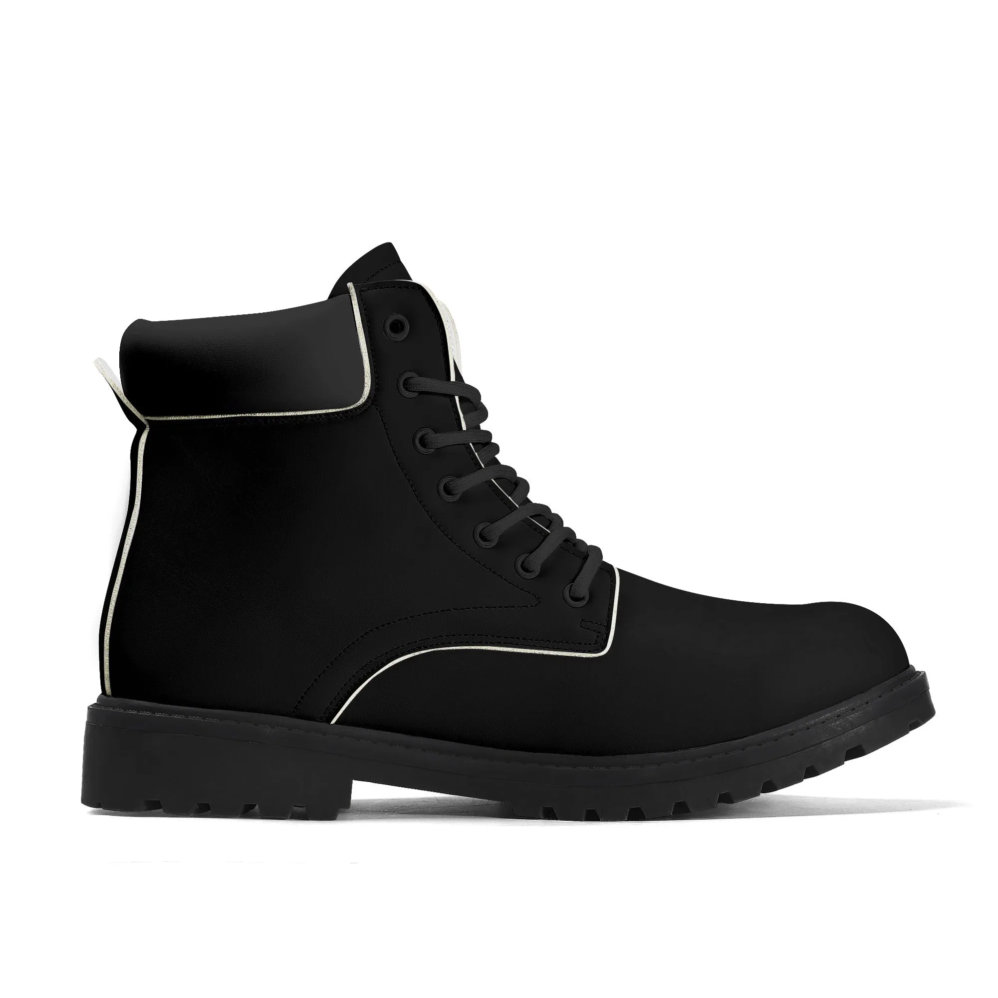 Mens Upgraded Black Outsole Leather All Season Boots