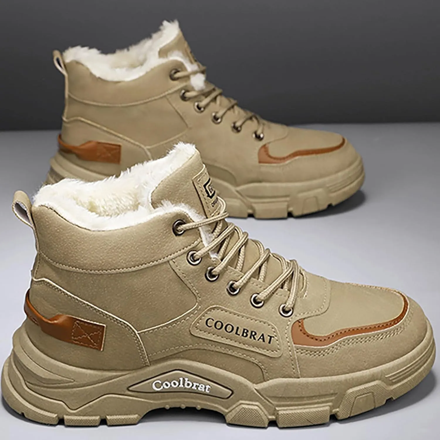 Mens Work Boots Composite Hiking Sneakers Warm Fur Lined Safety Toe Shoes for Women Soft Toe Composite Safety Toe Waterproof Industrial Casual Hike Grounded Footwear