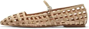 miss left Women's Adorable Closed Square Toe Mary Jane Flats Adjustable Strap Buckle Ballet Flat Comfort Dance Ballroom Shoes Size 4-16 US