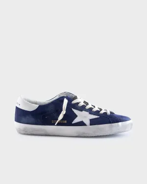 Navy And White Suede Superstar Classic Sneakers