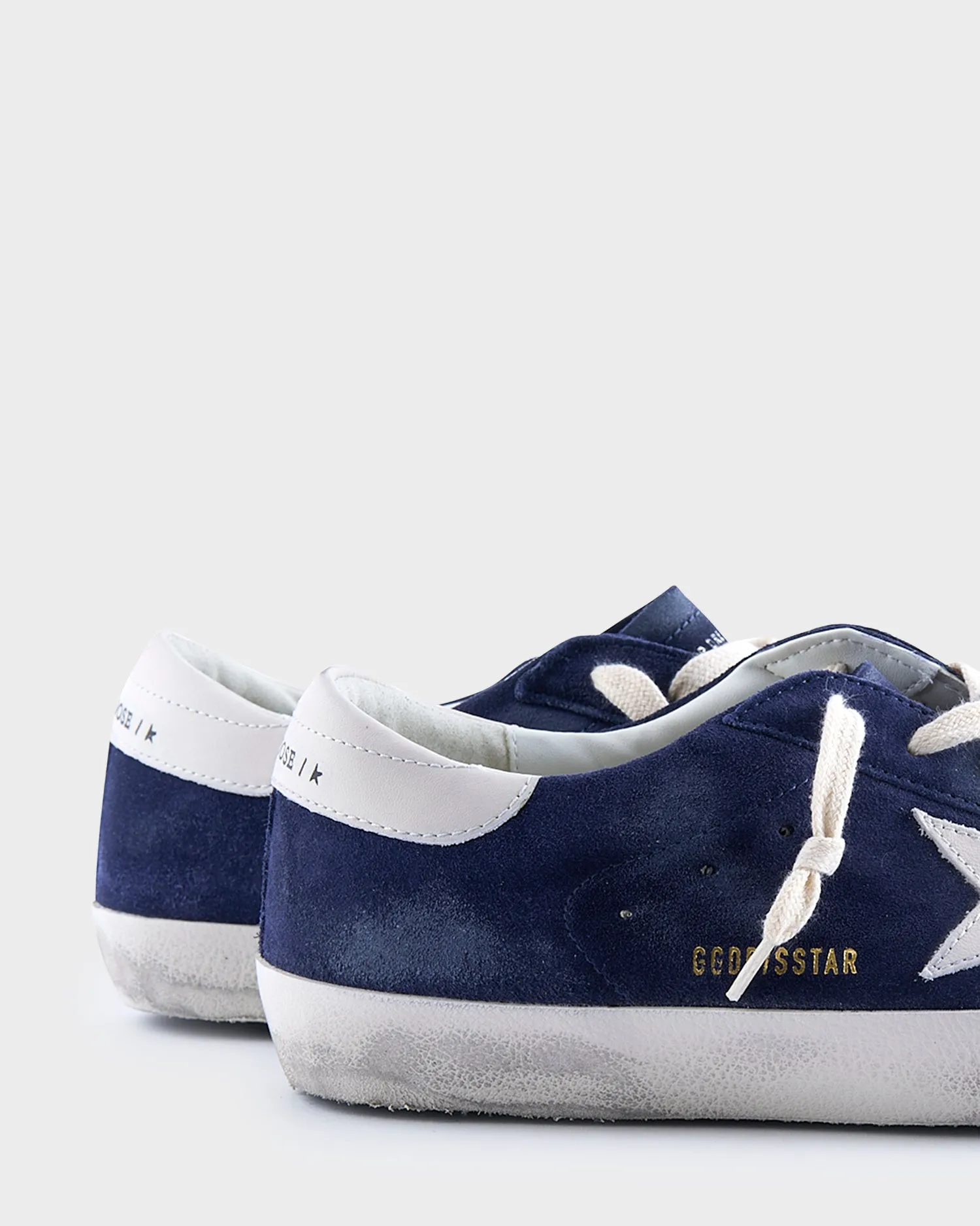 Navy And White Suede Superstar Classic Sneakers