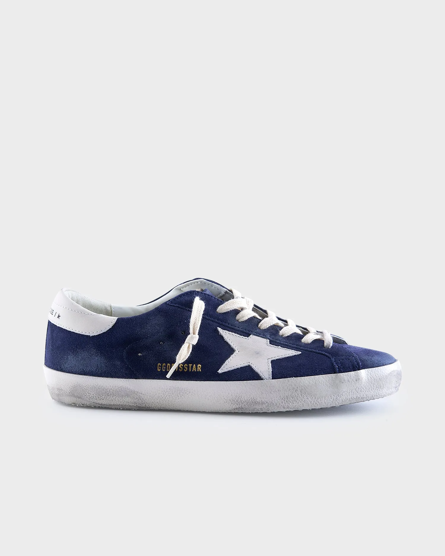 Navy And White Suede Superstar Classic Sneakers