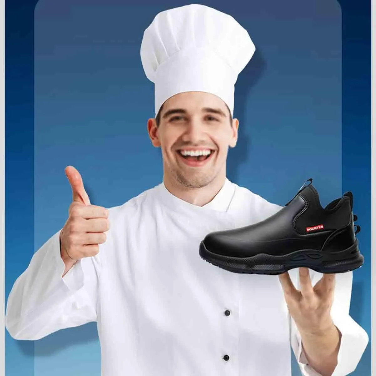 Non-Slip Chef Shoes, Lightweight & Waterproof Kitchen Shoes with Octopus-Suction Outsole for Oil & Wet Floor Grip
