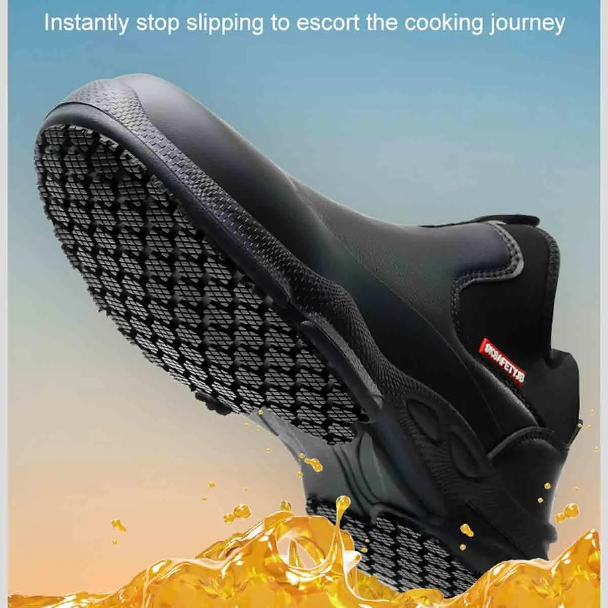 Non-Slip Chef Shoes, Lightweight & Waterproof Kitchen Shoes with Octopus-Suction Outsole for Oil & Wet Floor Grip