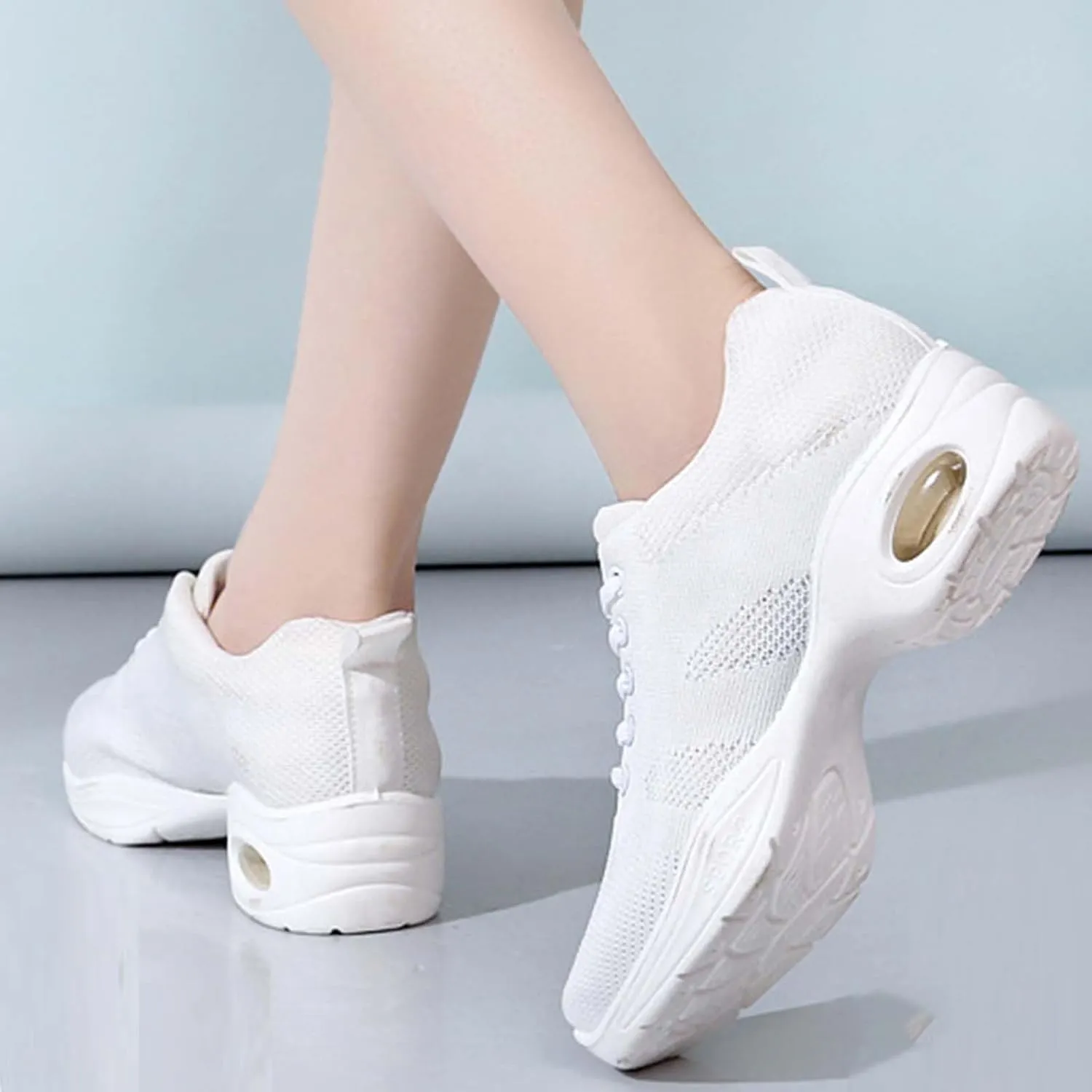ONAIC Women's Jazz Dance Shoes Lace-Up Sneakers Modern Breathable Dance Shoe Athletic Walking Dance Trainers