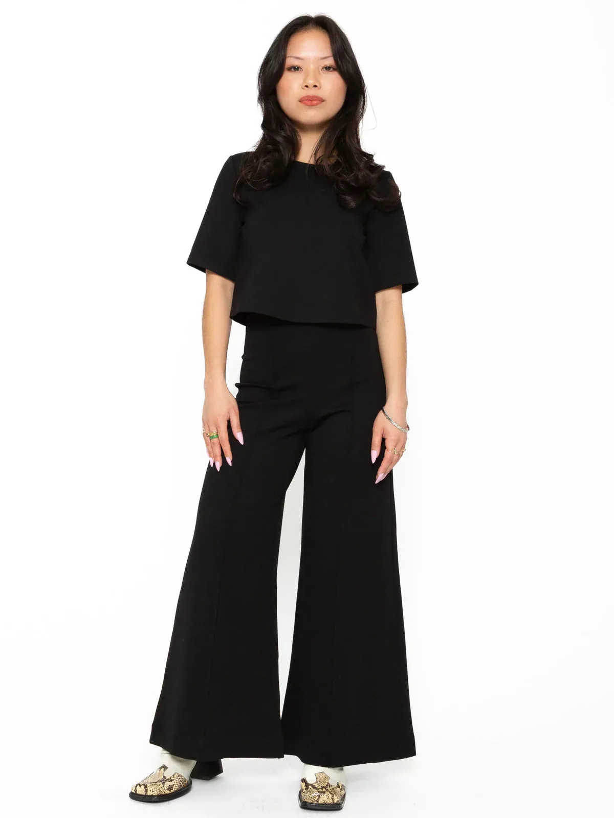 Ponte Knit Pants Cropped