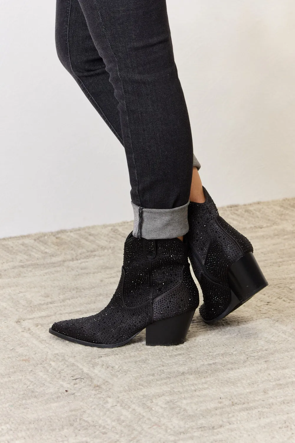 Rae Rhinestone Ankle Cowboy Boots