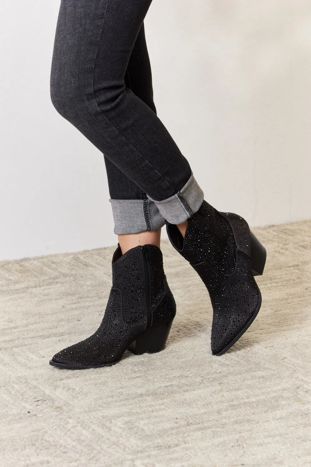 Rae Rhinestone Ankle Cowboy Boots