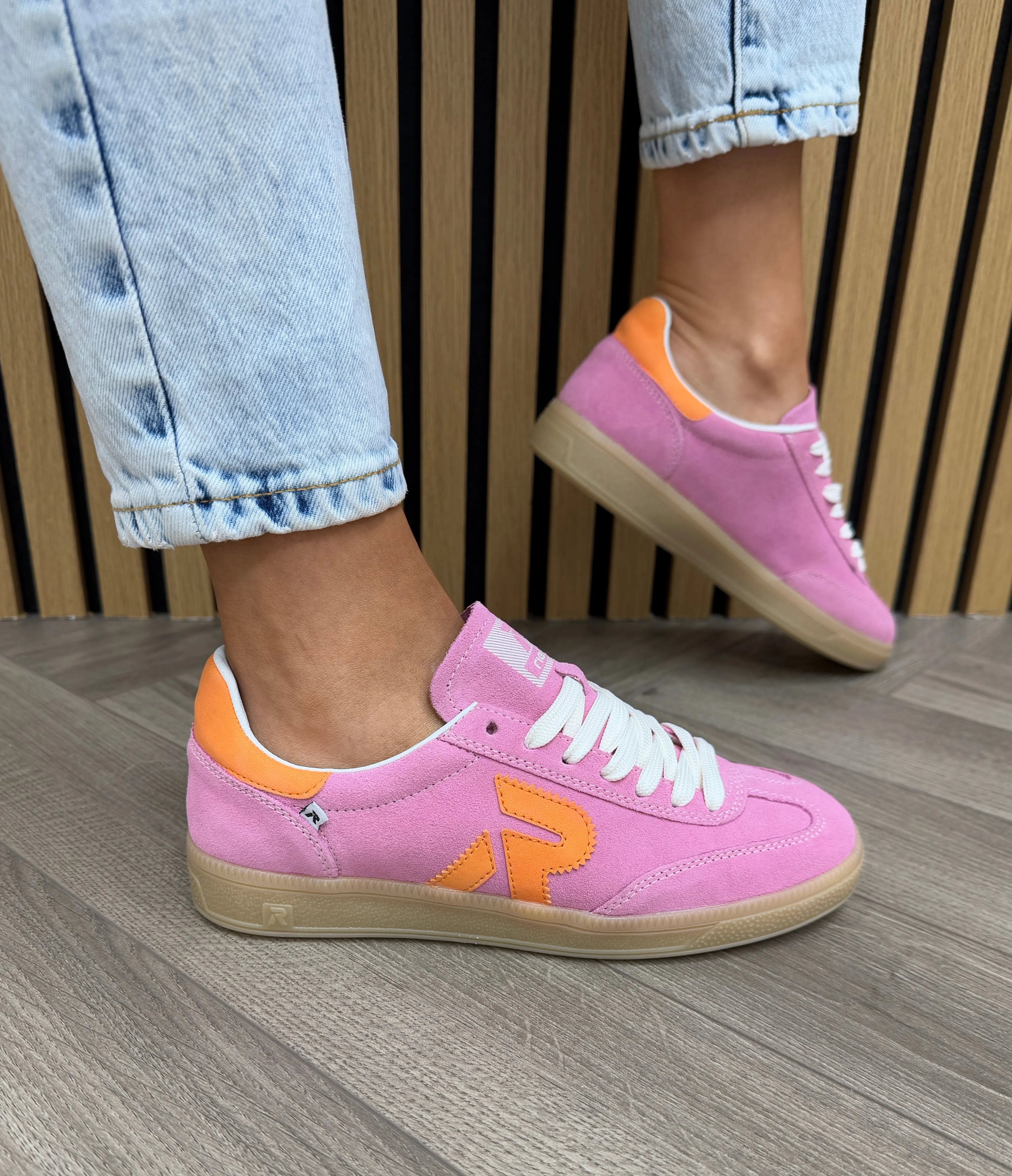 Rieker (SS25) Lace Up Trainer With Gum Sole W2200-31 - Rosa/Pink (R36)
