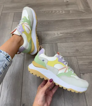 Rieker (SS25) Sporty Trainer With Coloured Inserts W2501-81 - White Combination (R27)