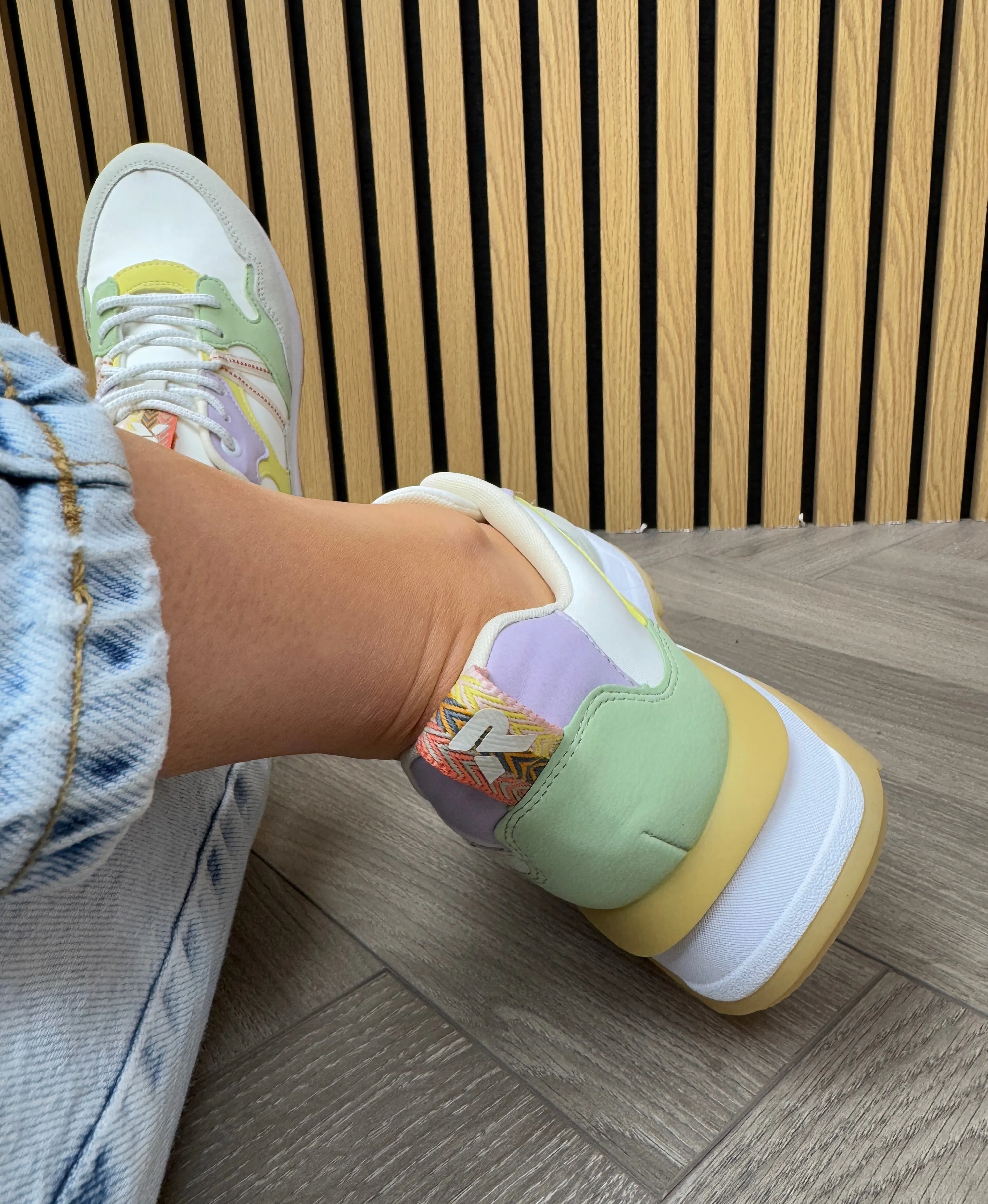 Rieker (SS25) Sporty Trainer With Coloured Inserts W2501-81 - White Combination (R27)