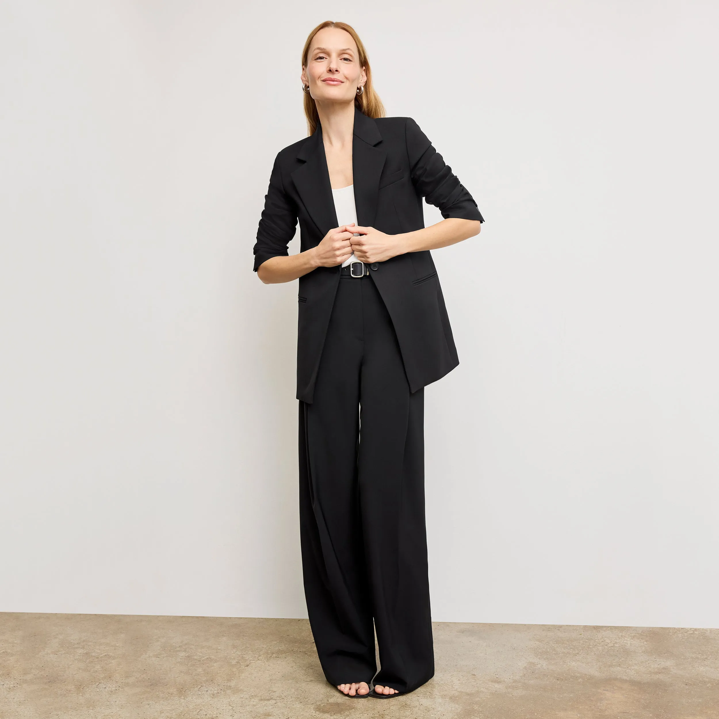 Rossi Executive Blazer - Washable Wool Twill :: Black