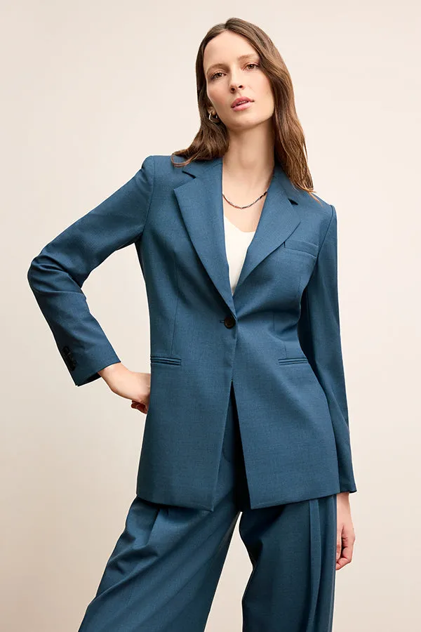 Rossi Executive Blazer - Wool Twill :: Bluebell