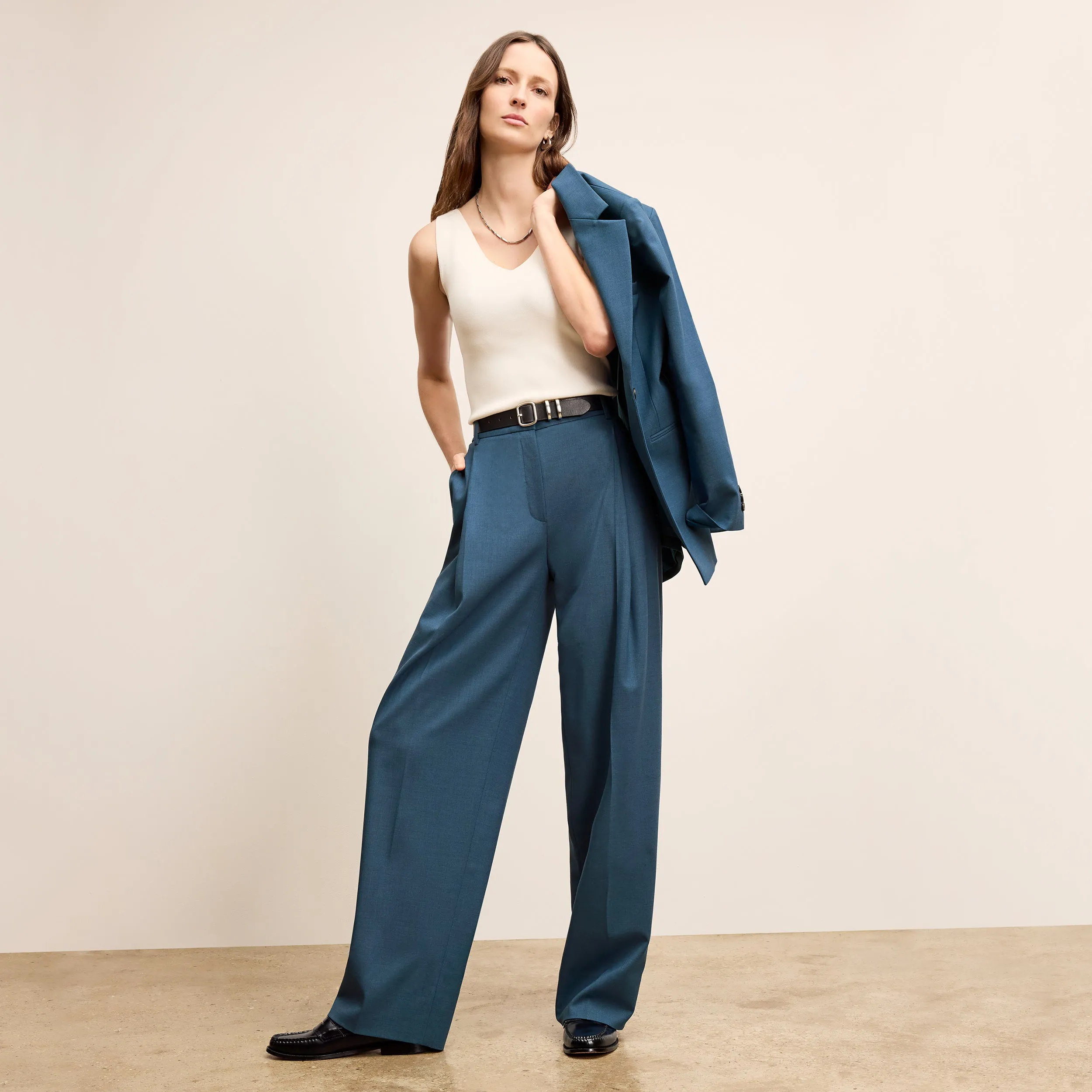 Rossi Executive Blazer - Wool Twill :: Bluebell