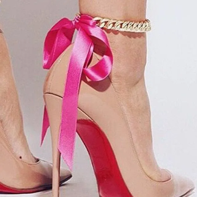 Satin Ribbon Chain Link Anklet Foot Chain Ankle Bracelet