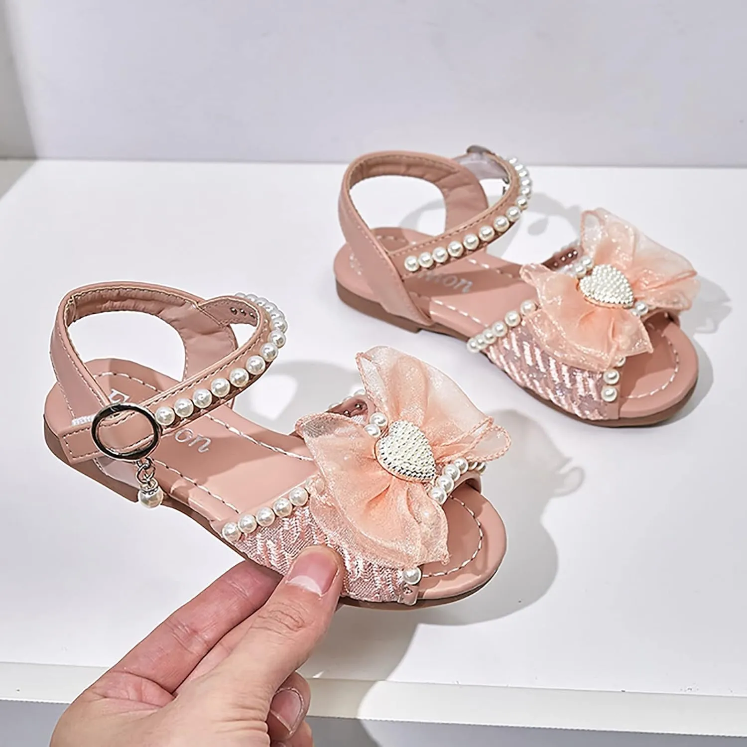 sfdgfhyf Little Kid Nonslip Sneakers Girls Sandals Kids Open Toe Ankle Strap Dress Shoes Wedding Party For Toddler Kids