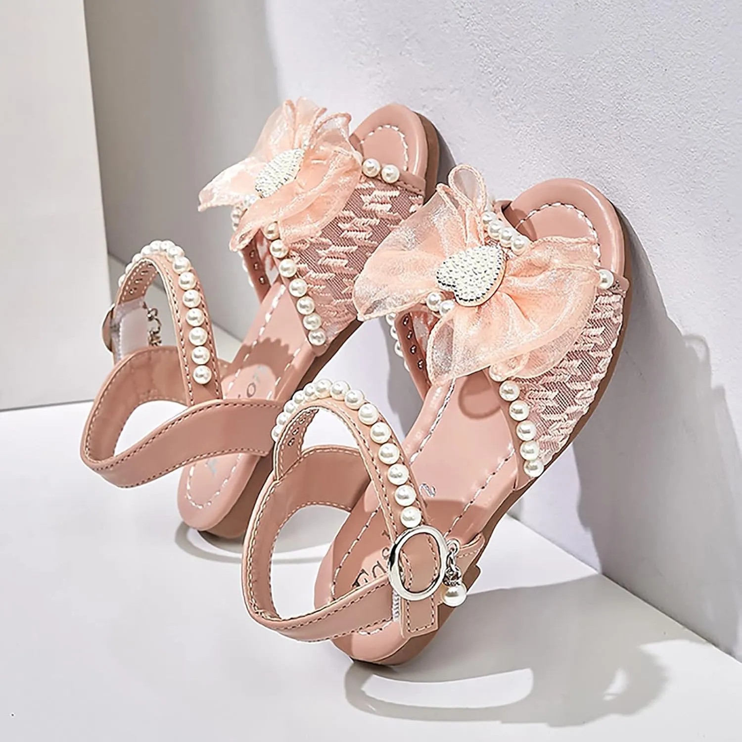 sfdgfhyf Little Kid Nonslip Sneakers Girls Sandals Kids Open Toe Ankle Strap Dress Shoes Wedding Party For Toddler Kids