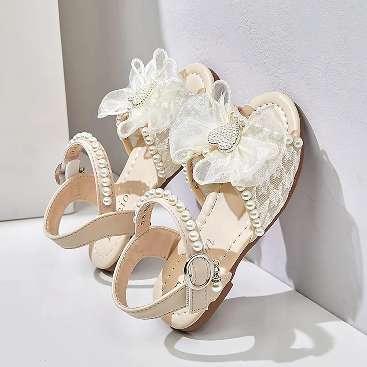 sfdgfhyf Little Kid Nonslip Sneakers Girls Sandals Kids Open Toe Ankle Strap Dress Shoes Wedding Party For Toddler Kids