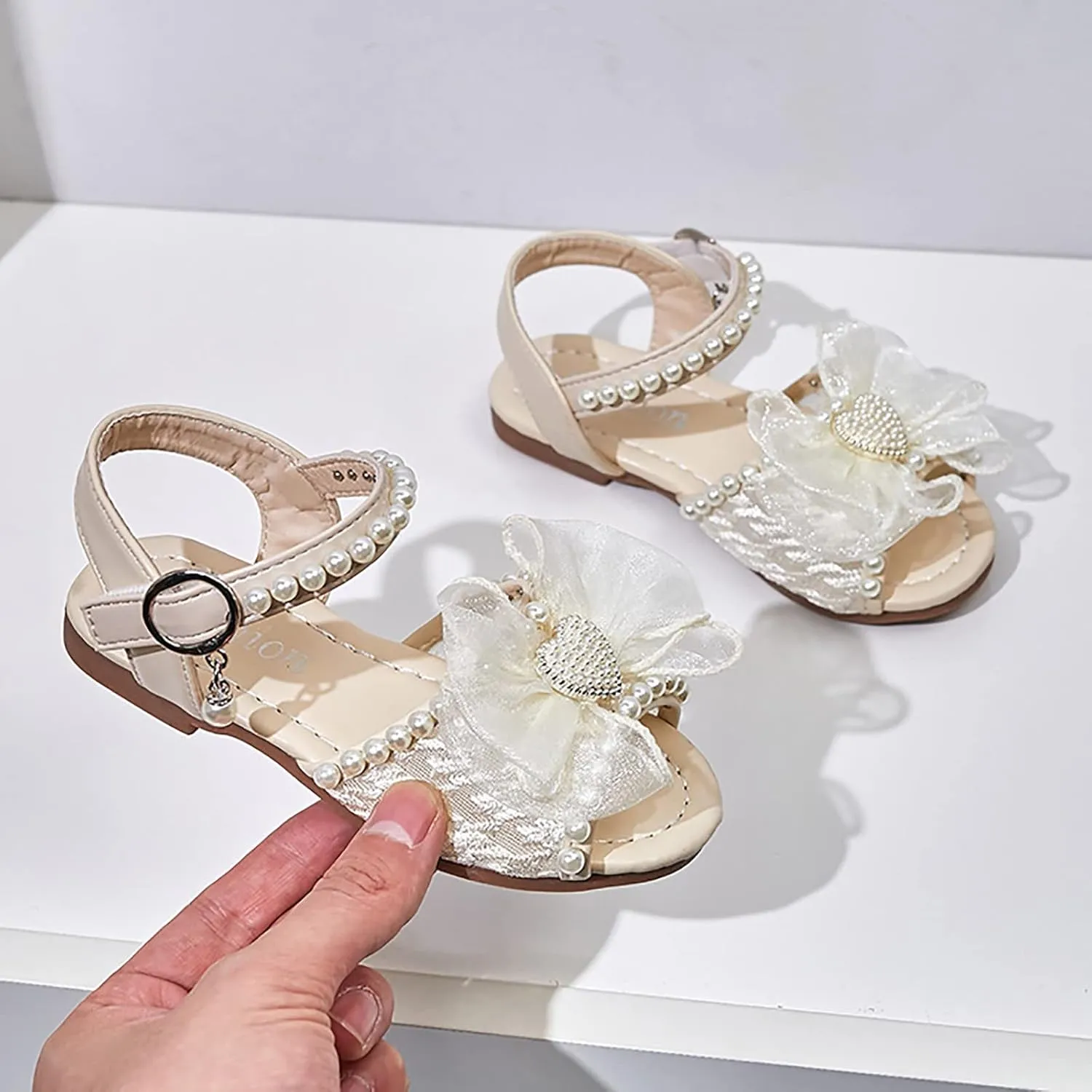 sfdgfhyf Little Kid Nonslip Sneakers Girls Sandals Kids Open Toe Ankle Strap Dress Shoes Wedding Party For Toddler Kids