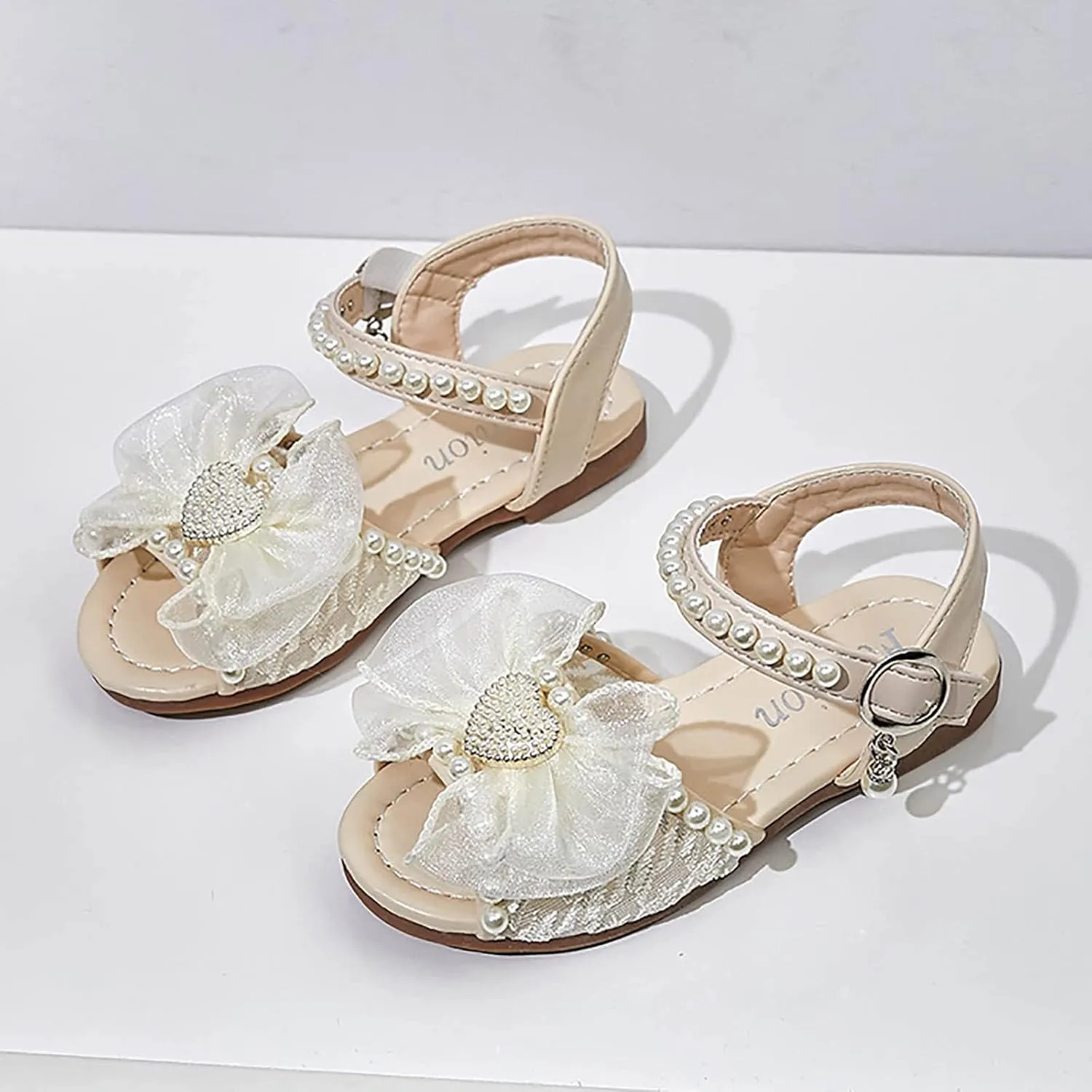 sfdgfhyf Little Kid Nonslip Sneakers Girls Sandals Kids Open Toe Ankle Strap Dress Shoes Wedding Party For Toddler Kids