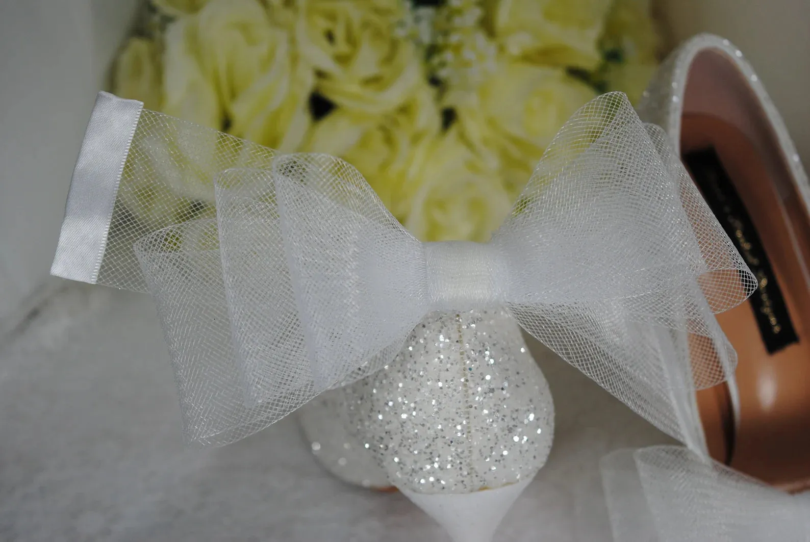 Shoe Bow Clips - Asymmetrical Organza Bow