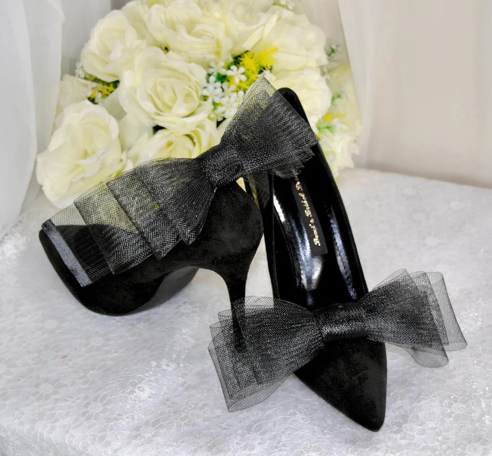 Shoe Bow Clips - Asymmetrical Organza Bow