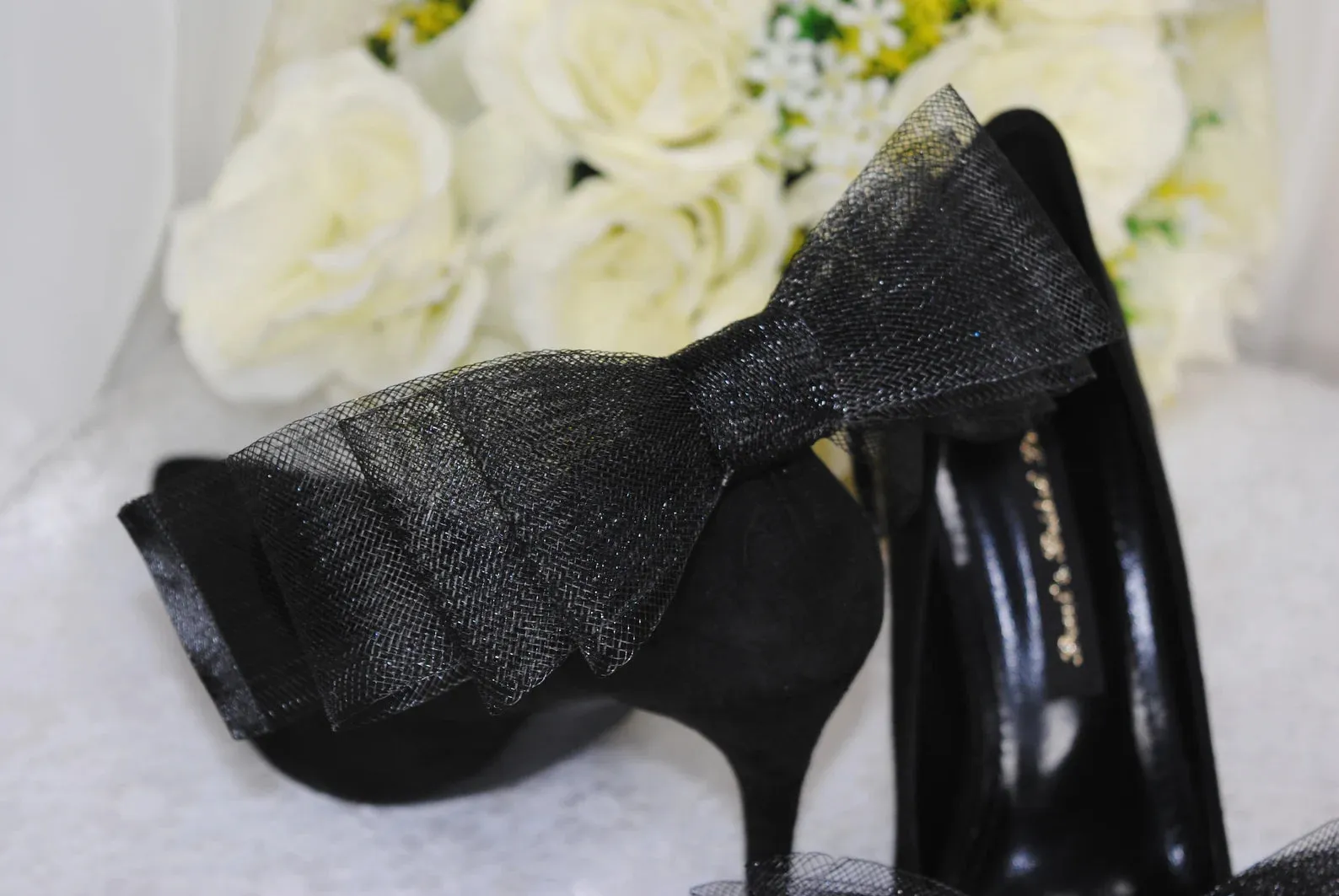 Shoe Bow Clips - Asymmetrical Organza Bow