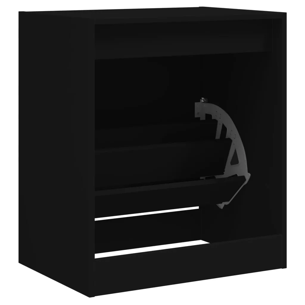 Shoe Cabinet Black 60x42x69 cm Engineered Wood