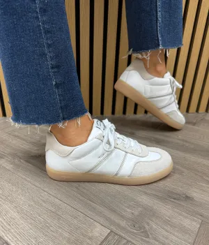 Tamaris (SS25) Leather Lace Up Trainer 23624 - White Comb (T1)