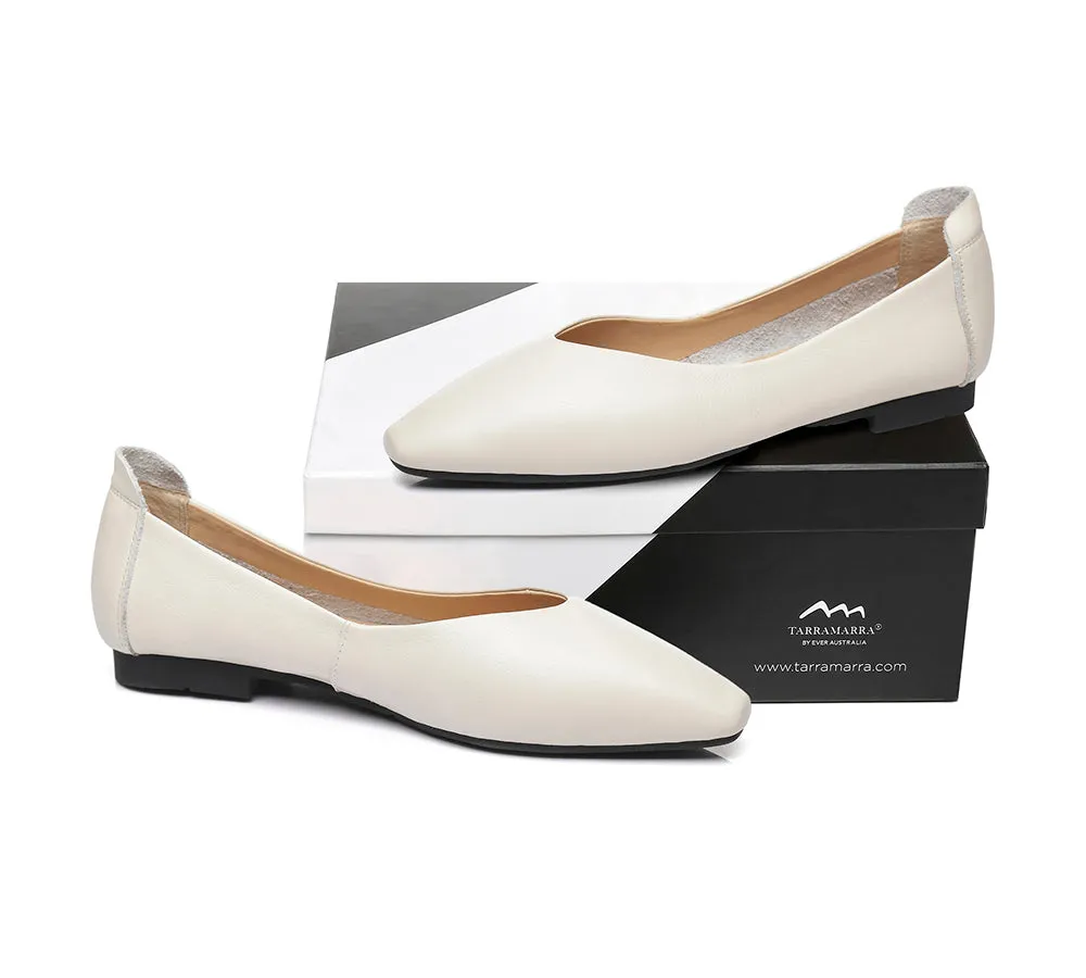TARRAMARRA® Pointed Toe Leather Ballet Flats Women Everly
