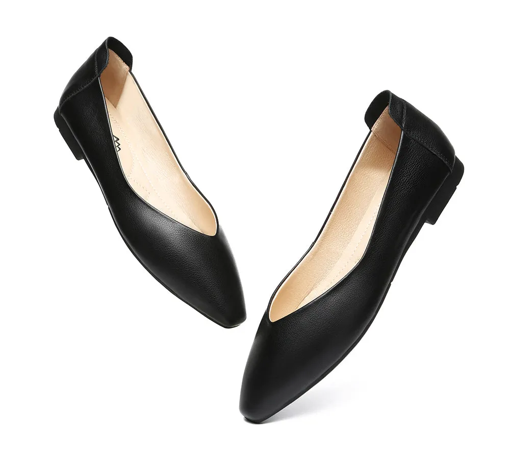 TARRAMARRA® Pointed Toe Leather Ballet Flats Women Everly