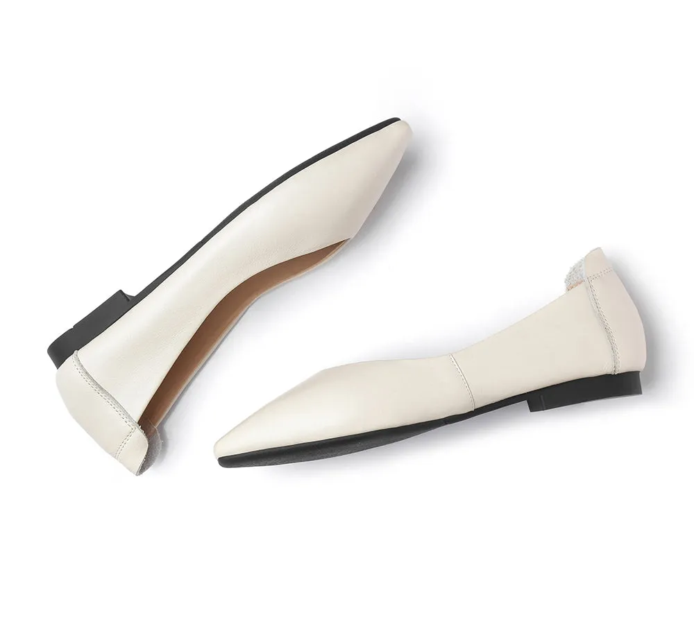 TARRAMARRA® Pointed Toe Leather Ballet Flats Women Everly
