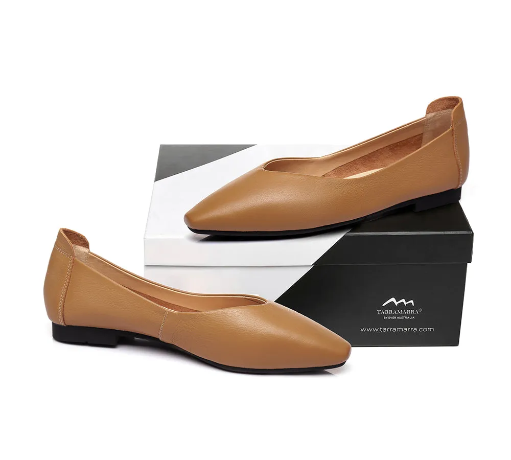 TARRAMARRA® Pointed Toe Leather Ballet Flats Women Everly