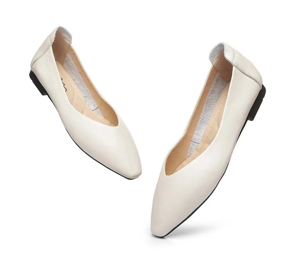 TARRAMARRA® Pointed Toe Leather Ballet Flats Women Everly