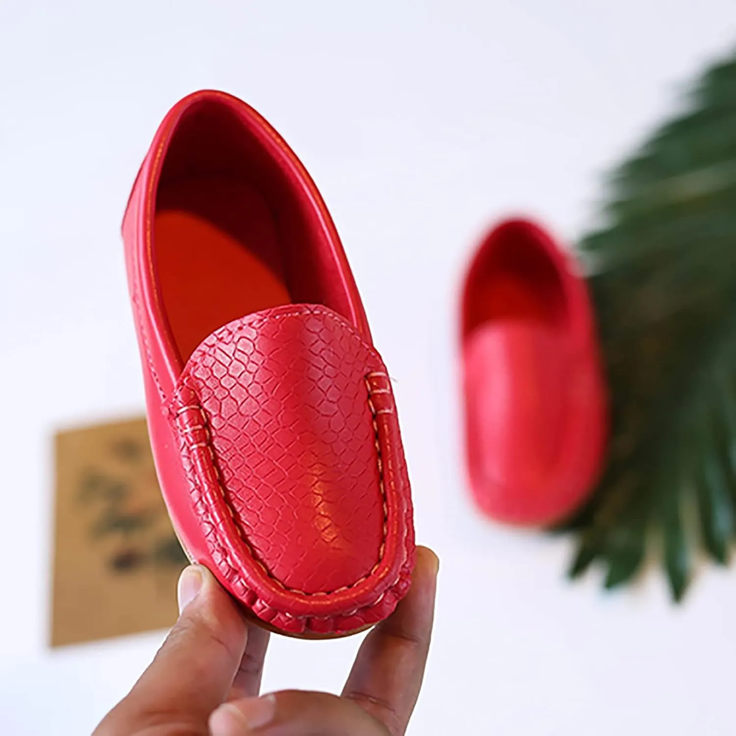 Toddler Boys Girls Loafer Shoes Soft Synthetic Leather Slip On occasin Flat Boat Dress Shoes for Kids