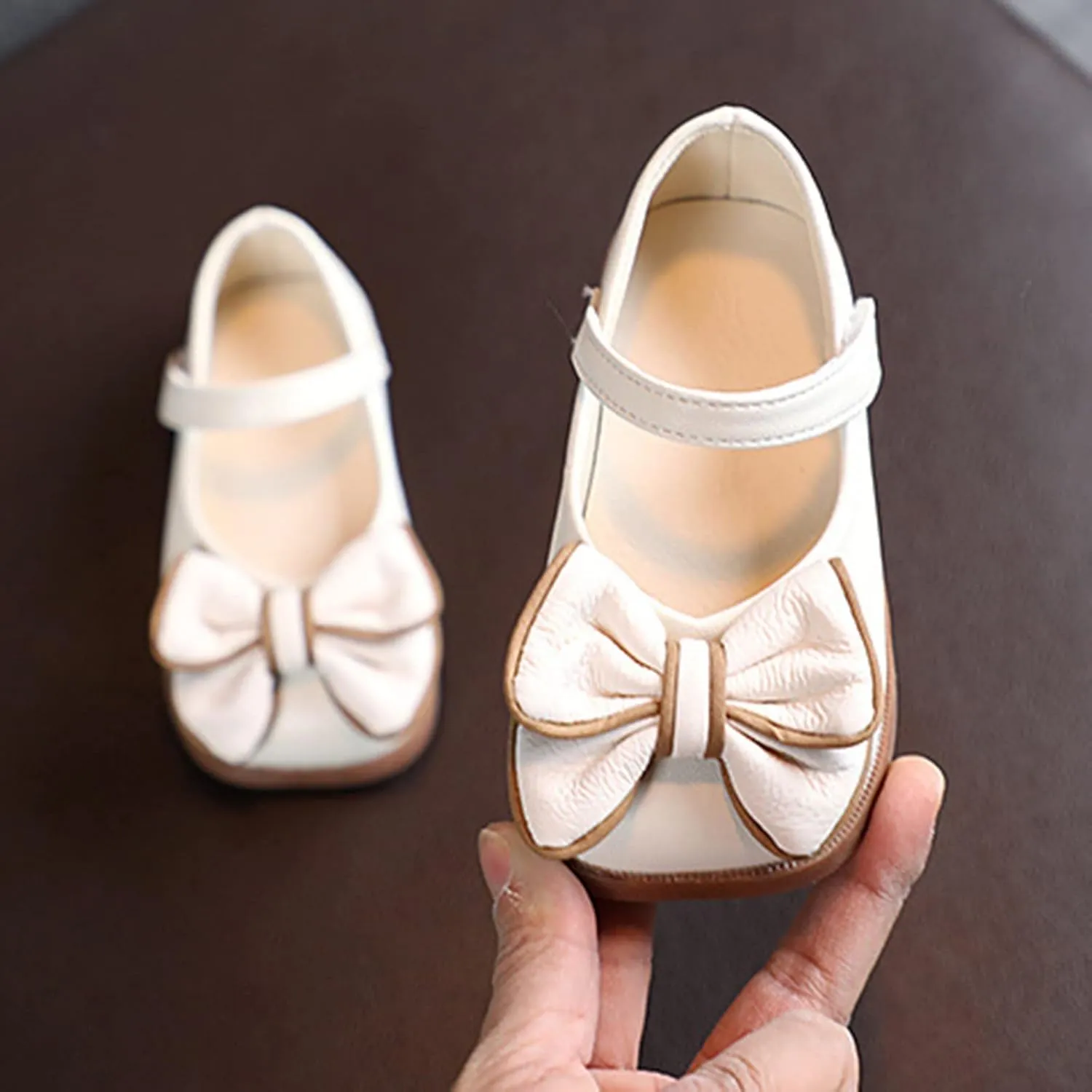Toddler Flower Girl Dress Shoes Bows Mary Jane Ballet Flats Wedding Party Little Girls Low Heels Shoes