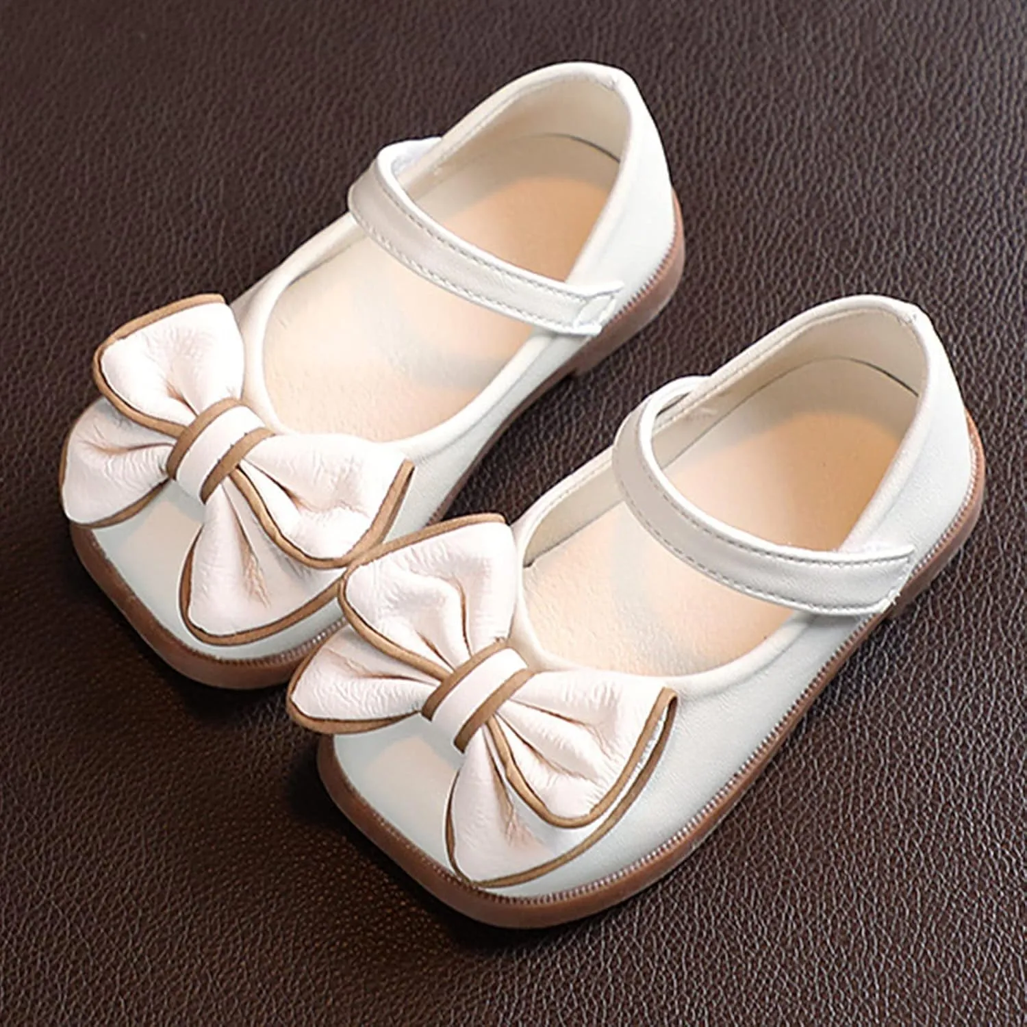Toddler Flower Girl Dress Shoes Bows Mary Jane Ballet Flats Wedding Party Little Girls Low Heels Shoes