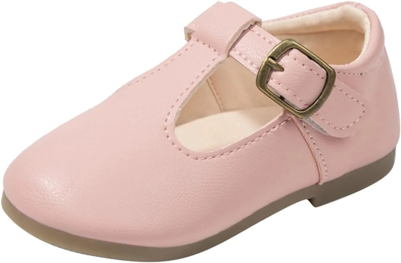 Toddler Girl Mary Jane Dress Shoes School Oxford Flats for Girl Wedding Party Shoes T-Strap Kids Uniform Shoes
