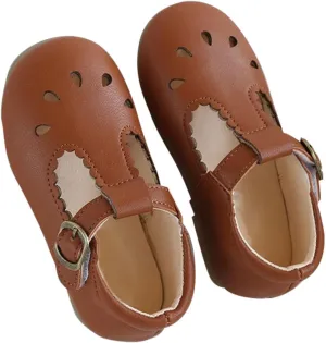 Toddler Girl T Strap Mary Jane Dress Shoes, Little Girl Closed Toe Hollow Buckle School niform Walking Shoes