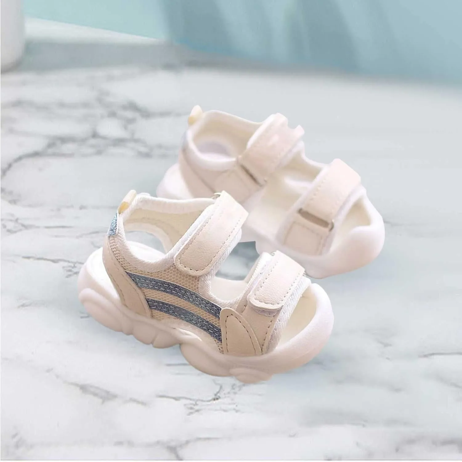 Toddler Infant Open Toe Sandals Summer Breathable Anti Slip Soft Sole Outdoor Beach Shoes for Boys Girls Unisex