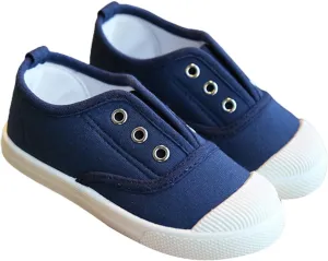 Toddler Kid Canvas Sneaker Boys and Girls Slip On Sneakers Toddler Little Kid Big Kid Sneakers Shoes (Navy, 6.5 Infant)