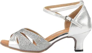 VESNIBA Women's Outdoor Rubber Sole 5.5 Cm Medium Heel Soft Sole Fashion Latin Dance Shoes Sandal Slippers for Women