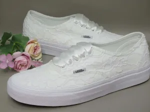White Lace Vans Wedding Trainers For Brides.